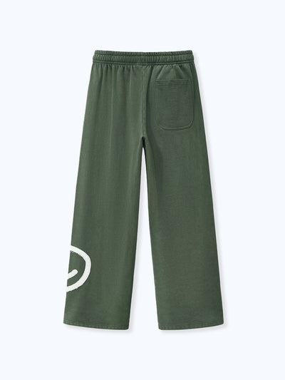 SMILEY PATCH SWEATPANTS - FADED PINE