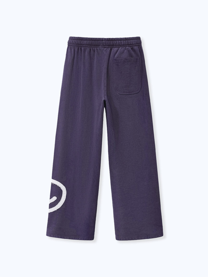 SMILEY PATCH SWEATPANTS - MIDNIGHT LAVENDER