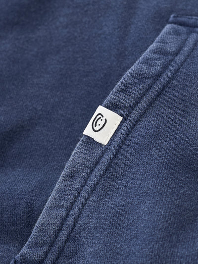 DISTRESSED LOGO ZIP UP - NAVY