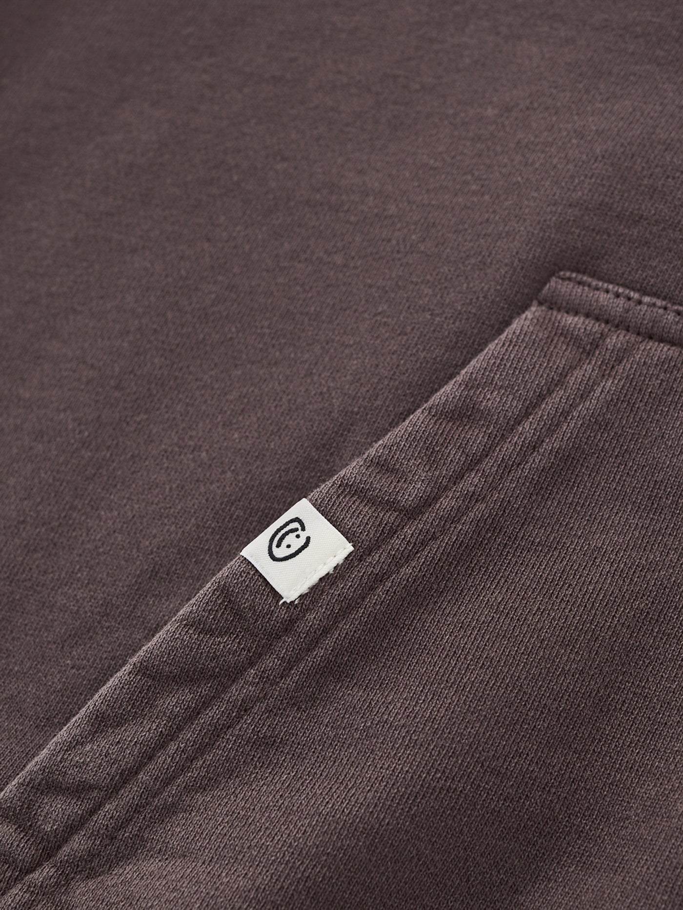 DISTRESSED LOGO ZIP UP - BROWN