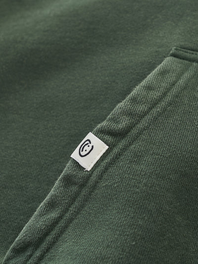 DISTRESSED LOGO ZIP UP - FADED PINE