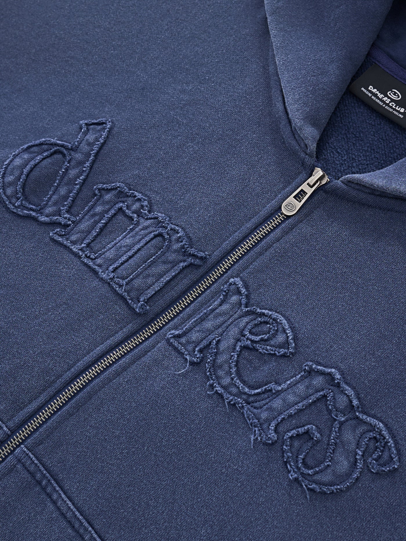 DISTRESSED LOGO ZIP UP - NAVY