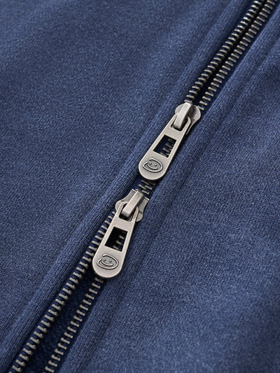 DISTRESSED LOGO ZIP UP - NAVY