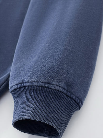 DISTRESSED LOGO ZIP UP - NAVY