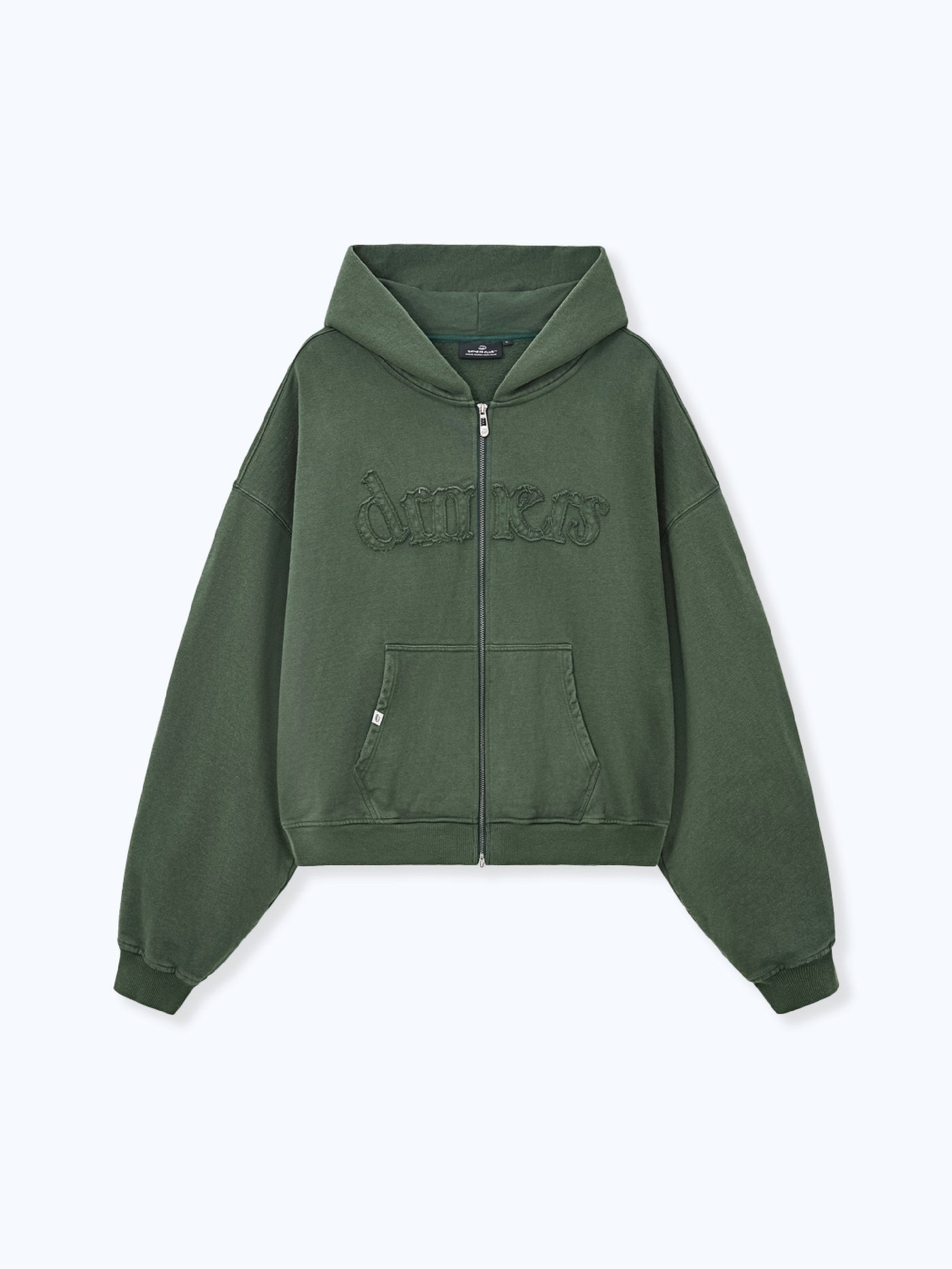 DISTRESSED LOGO ZIP UP - FADED PINE