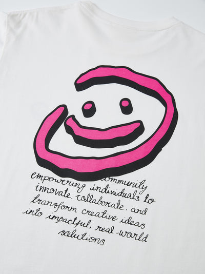 DOODLE SMILEY TEE - WHITE
