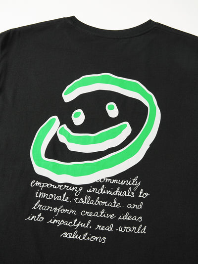 DOODLE SMILEY TEE - BLACK