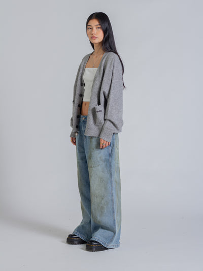 KNIT CARDIGAN - GREY