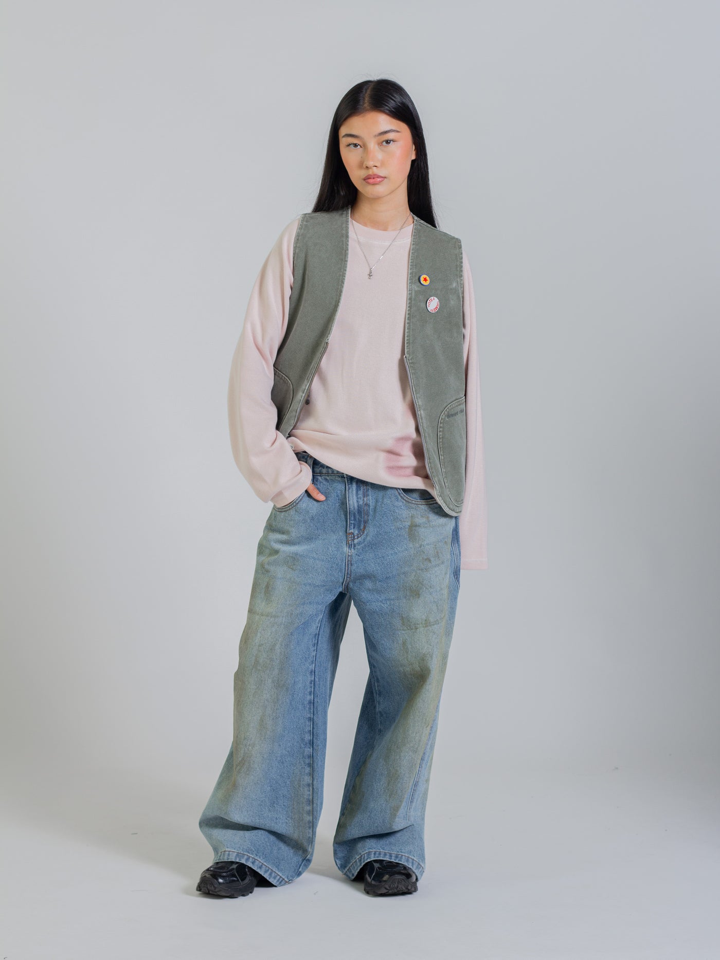 REVERSIBLE UTILITY VEST - GREEN/GREY