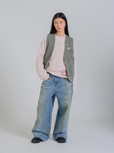REVERSIBLE UTILITY VEST - GREEN/GREY
