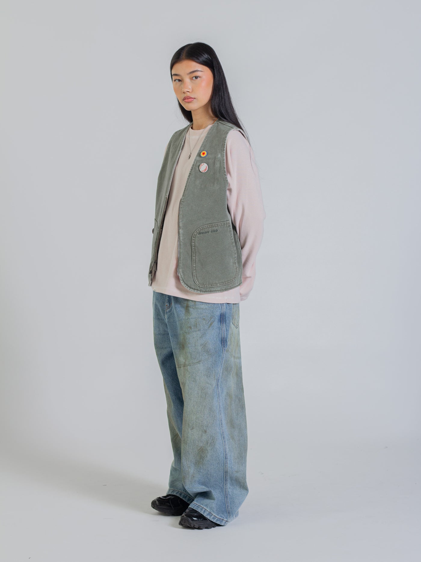 REVERSIBLE UTILITY VEST - GREEN/GREY