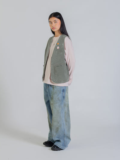 REVERSIBLE UTILITY VEST - GREEN/GREY