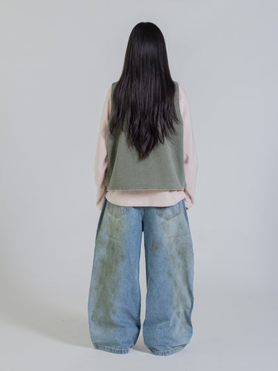 REVERSIBLE UTILITY VEST - GREEN/GREY