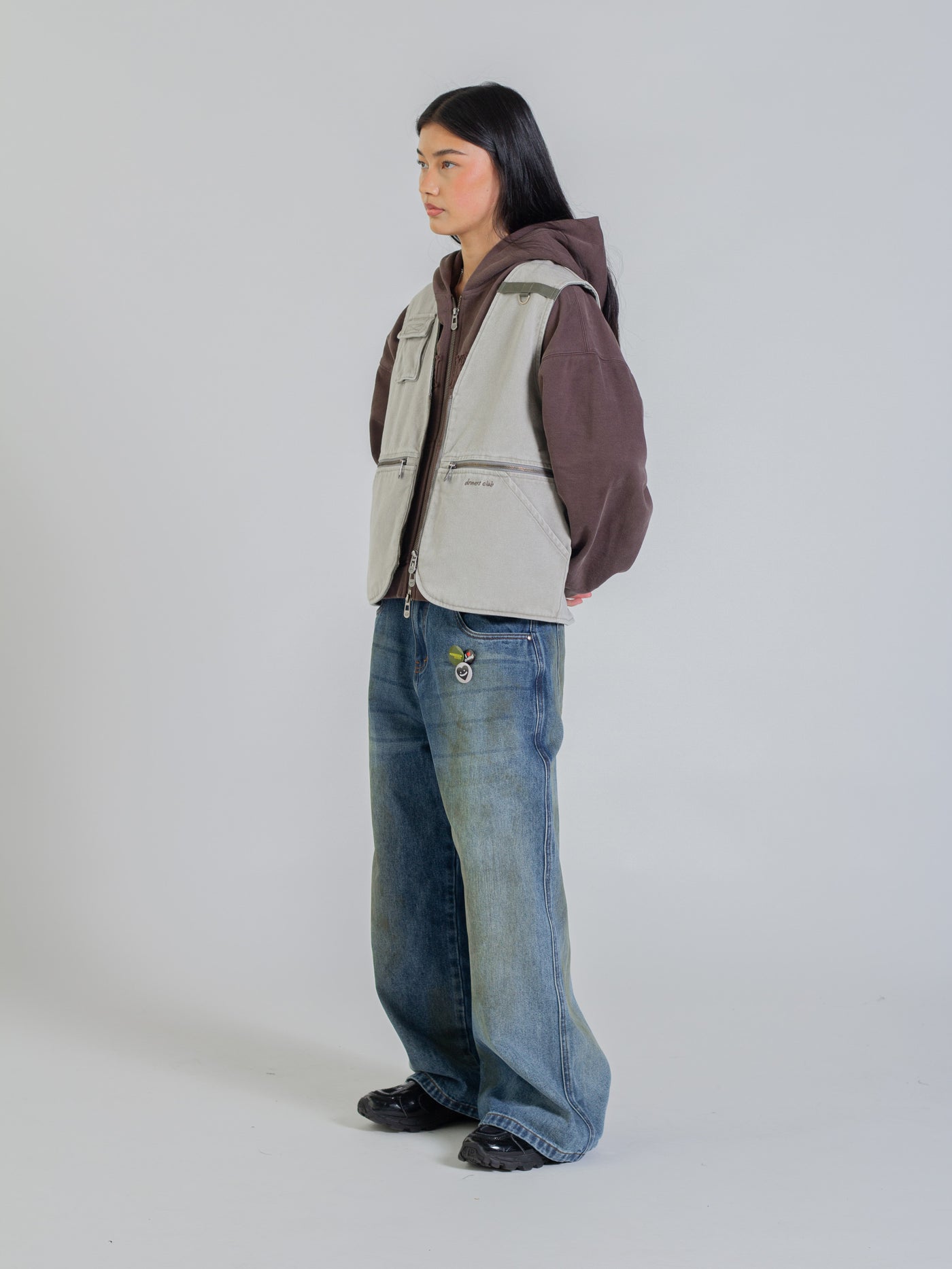 REVERSIBLE UTILITY VEST - GREEN/GREY