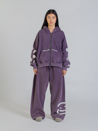 FLOATING LETTERS ZIP UP - MIDNIGHT LAVENDER