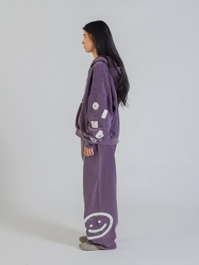 FLOATING LETTERS ZIP UP - MIDNIGHT LAVENDER