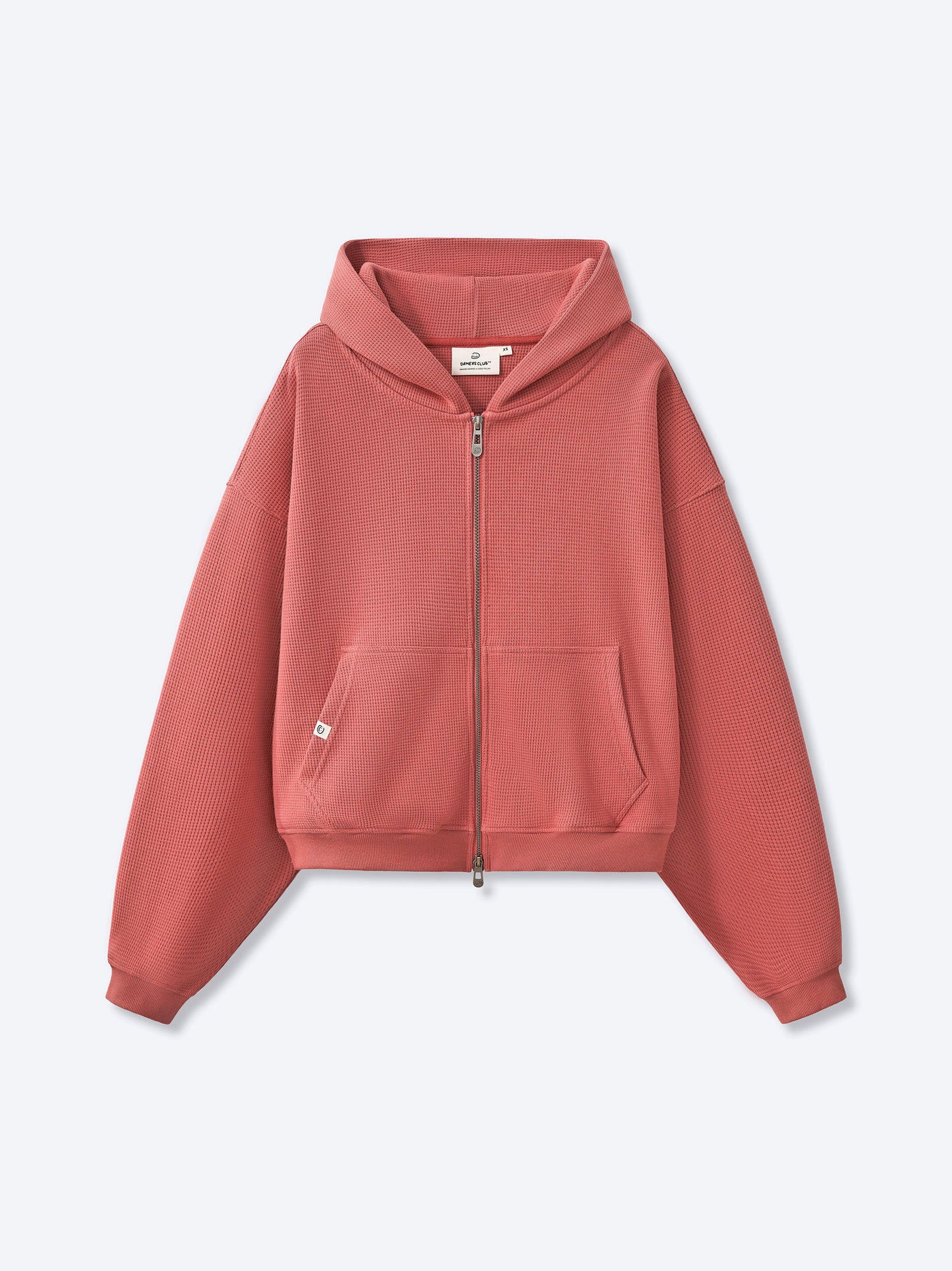WAFFLE ZIP HOODIE - SALMON – DRMERS CLUB