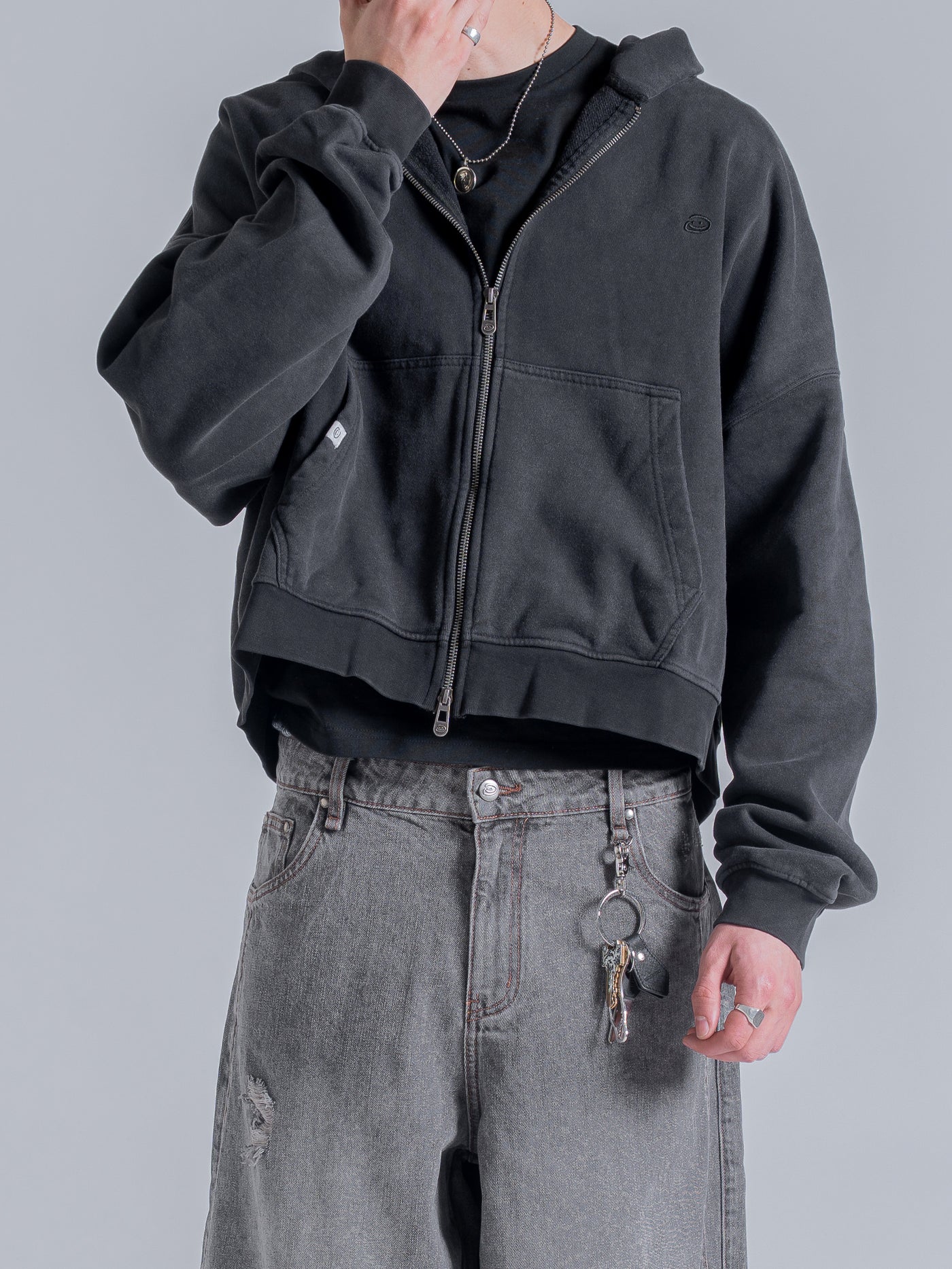 ESSENTIAL BOXY DOUBLE ZIP - VINTAGE BLACK – DRMERS CLUB