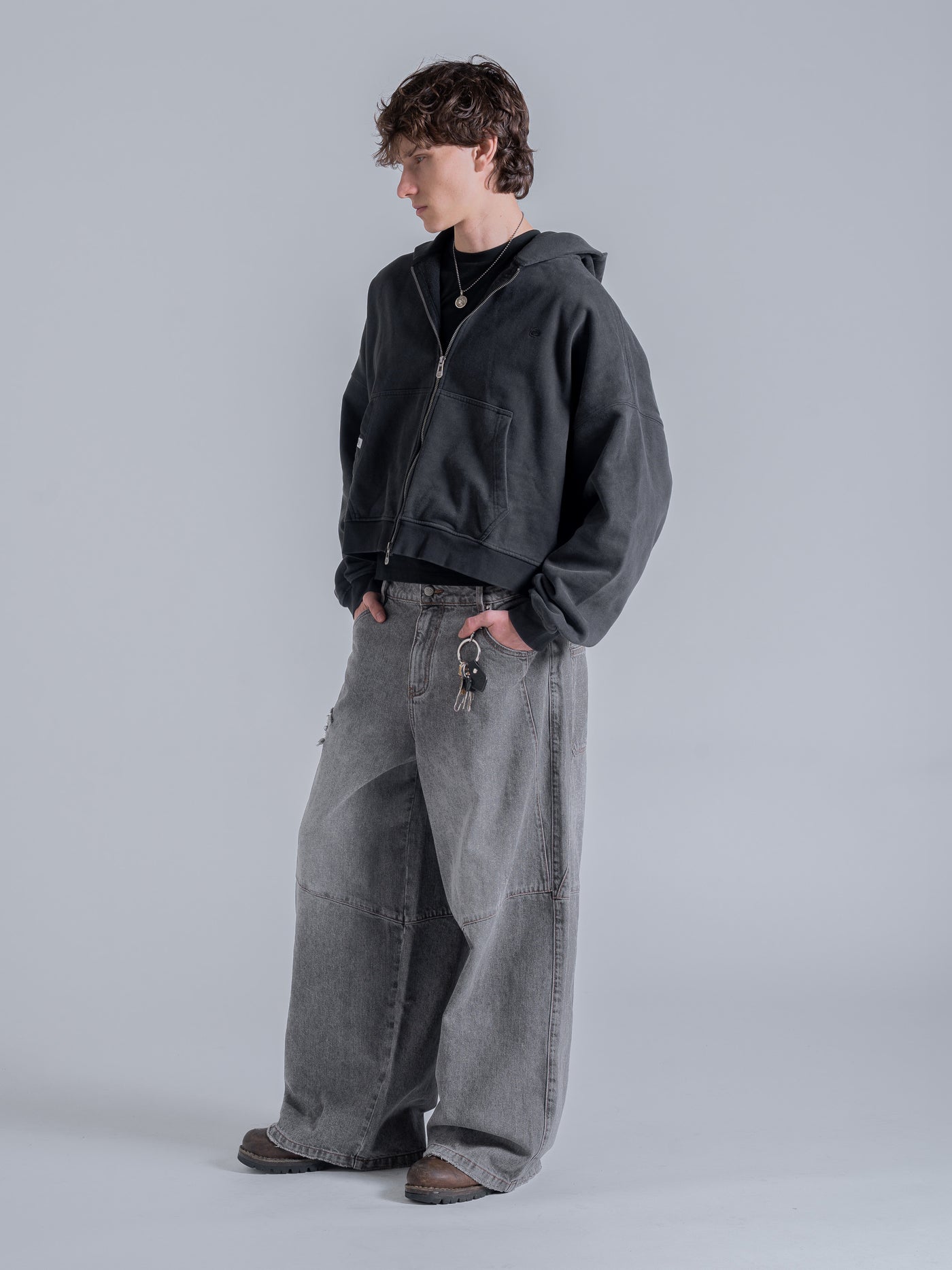 ESSENTIAL BOXY DOUBLE ZIP - VINTAGE BLACK – DRMERS CLUB