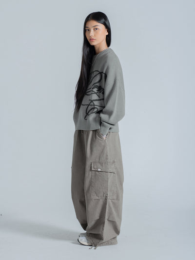CURSIVE TEXT KNIT - MUTED SAGE – DRMERS CLUB