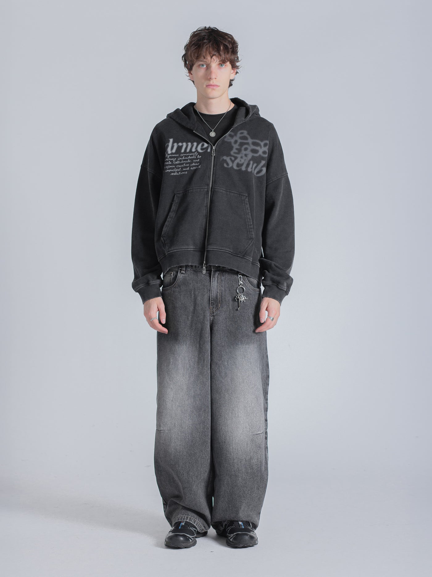 PARALLEL ZIP UP - WASHED BLACK – DRMERS CLUB