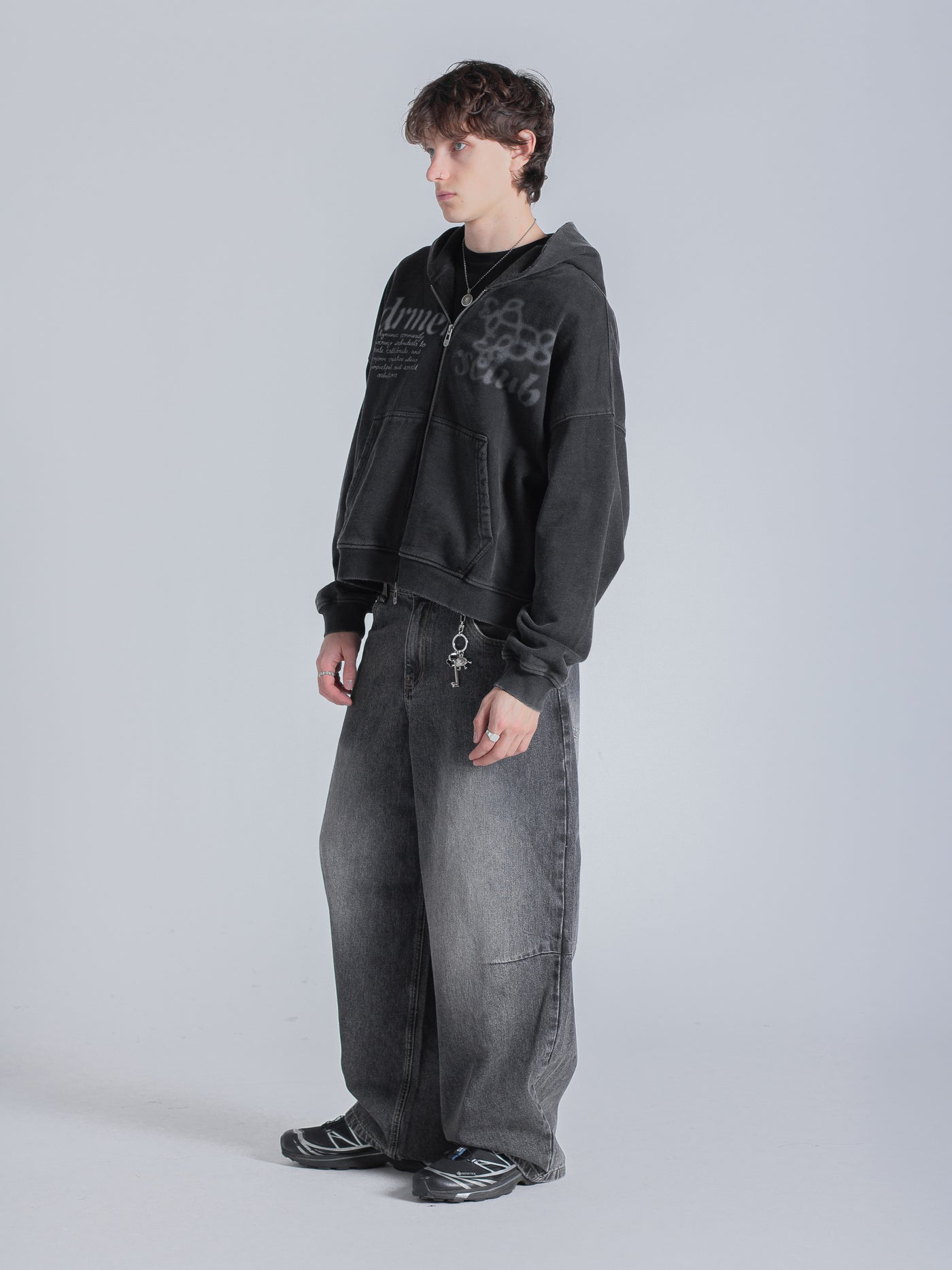 PARALLEL ZIP UP - WASHED BLACK – DRMERS CLUB