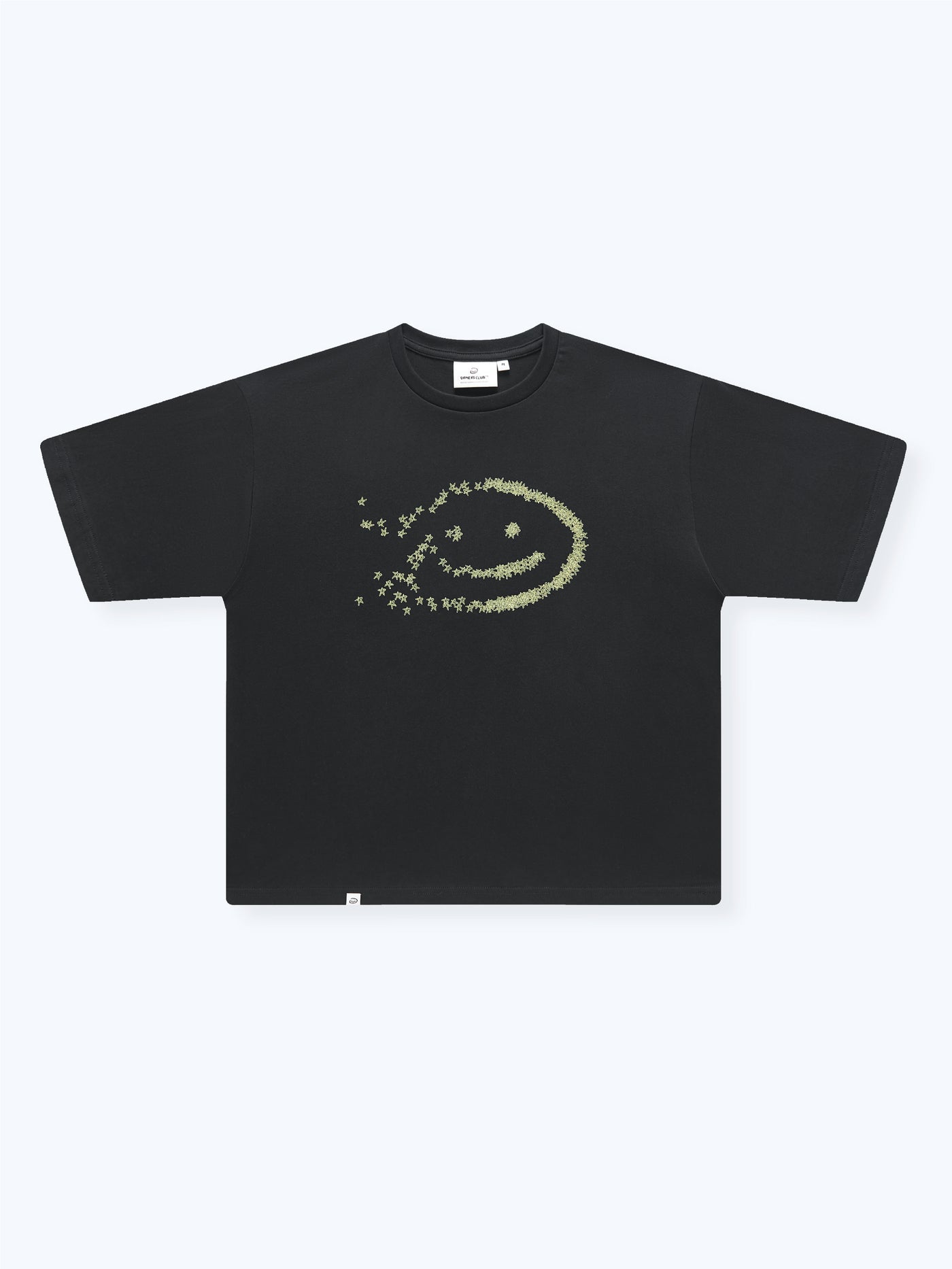 FADED STARS SMILEY TEE - BLACK