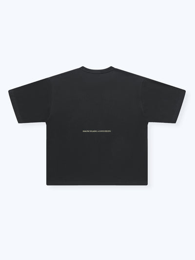 FADED STARS SMILEY TEE - BLACK