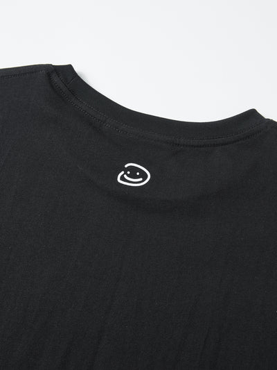 FADED STARS SMILEY TEE - BLACK