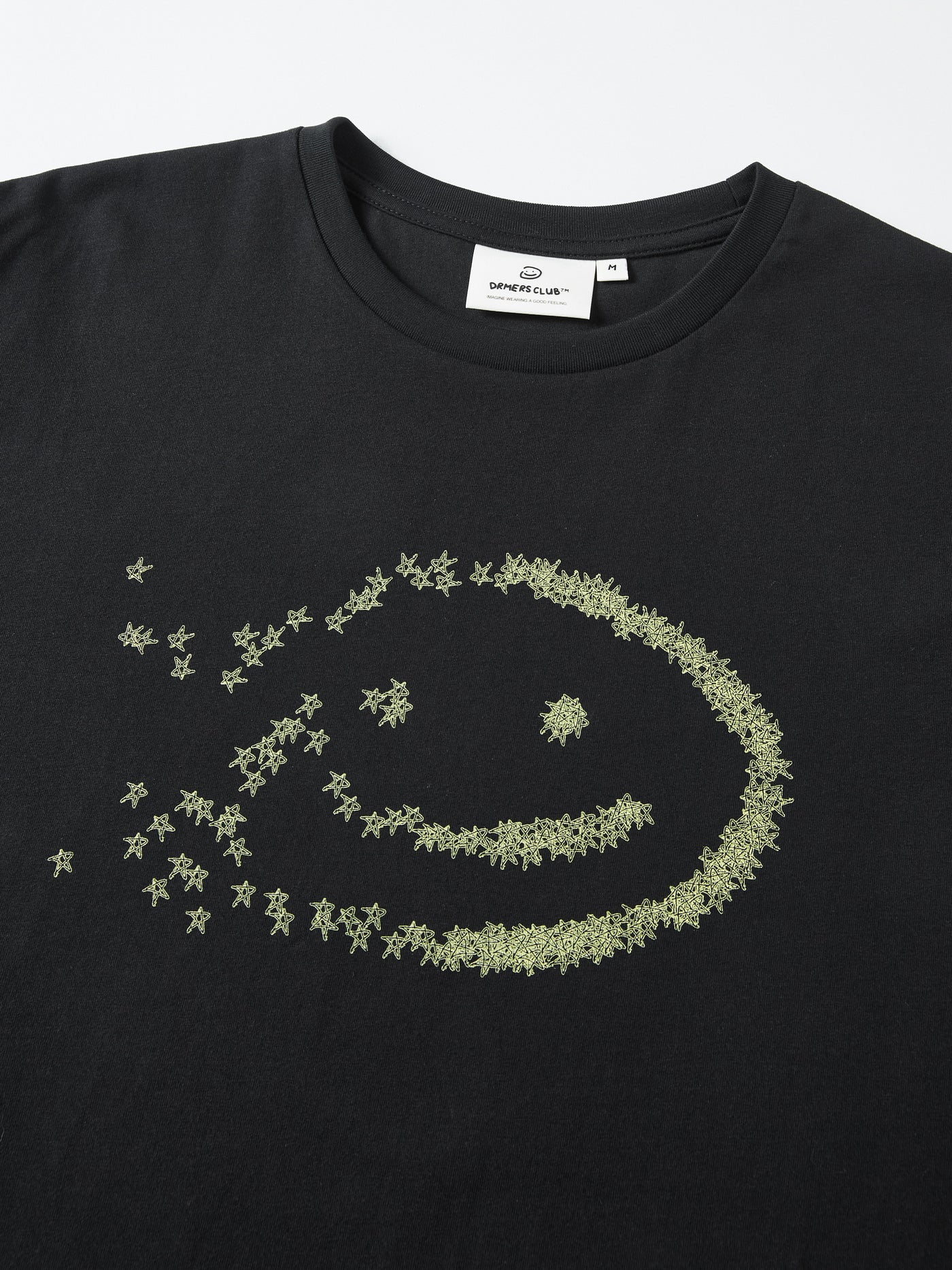 FADED STARS SMILEY TEE - BLACK