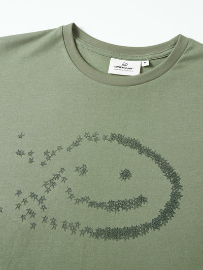FADED STARS SMILEY TEE - GREEN