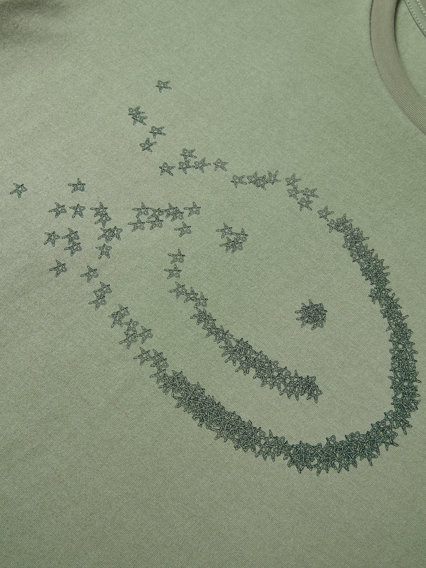 FADED STARS SMILEY TEE - GREEN