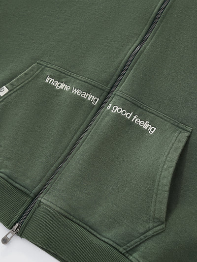 FLOATING LETTERS ZIP UP - FADED PINE