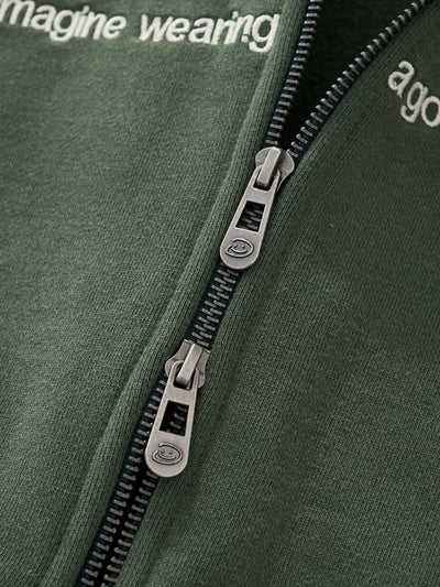 FLOATING LETTERS ZIP UP - FADED PINE