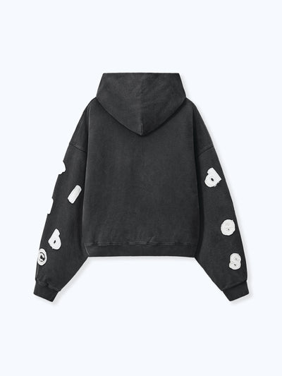 FLOATING LETTERS ZIP UP - VINTAGE BLACK