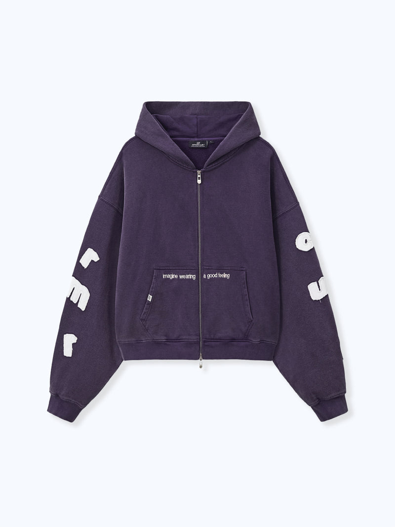 FLOATING LETTERS ZIP UP - MIDNIGHT LAVENDER