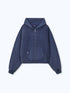 DISTRESSED LOGO ZIP UP - NAVY