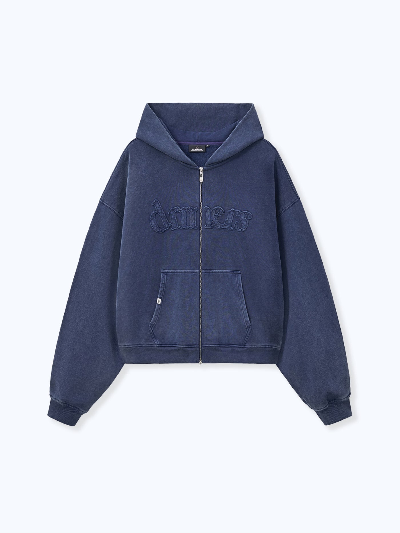 DISTRESSED LOGO ZIP UP - NAVY