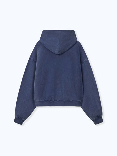 DISTRESSED LOGO ZIP UP - NAVY