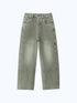 PANEL DENIM JEANS - WASHED GREEN