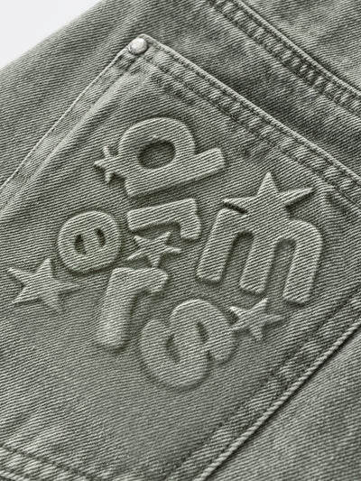 PANEL DENIM JEANS - WASHED GREEN