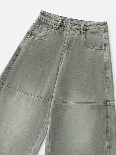 PANEL DENIM JEANS - WASHED GREEN