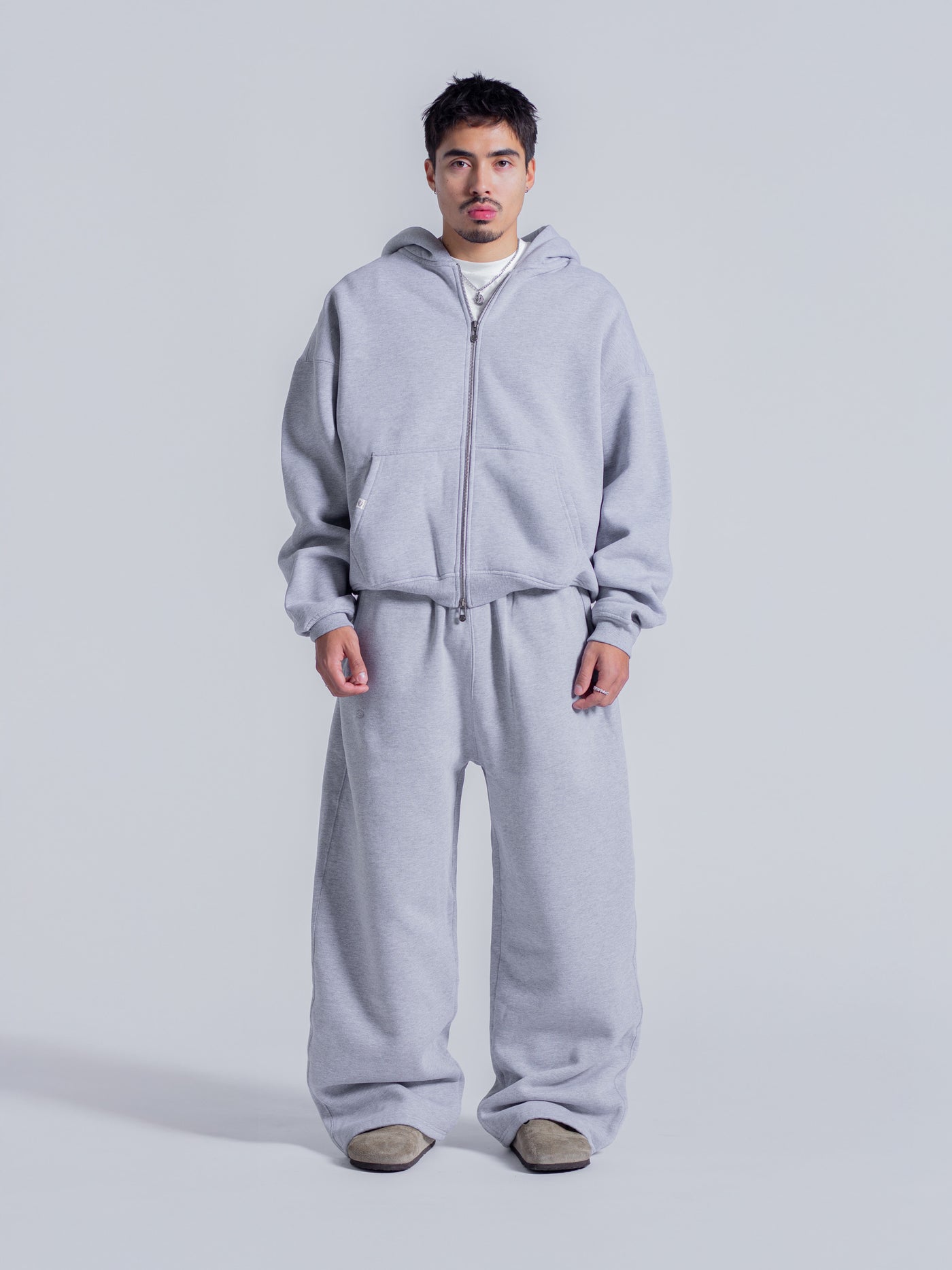 SIGNATURE BASIC DOUBLE ZIP - HEATHER GREY