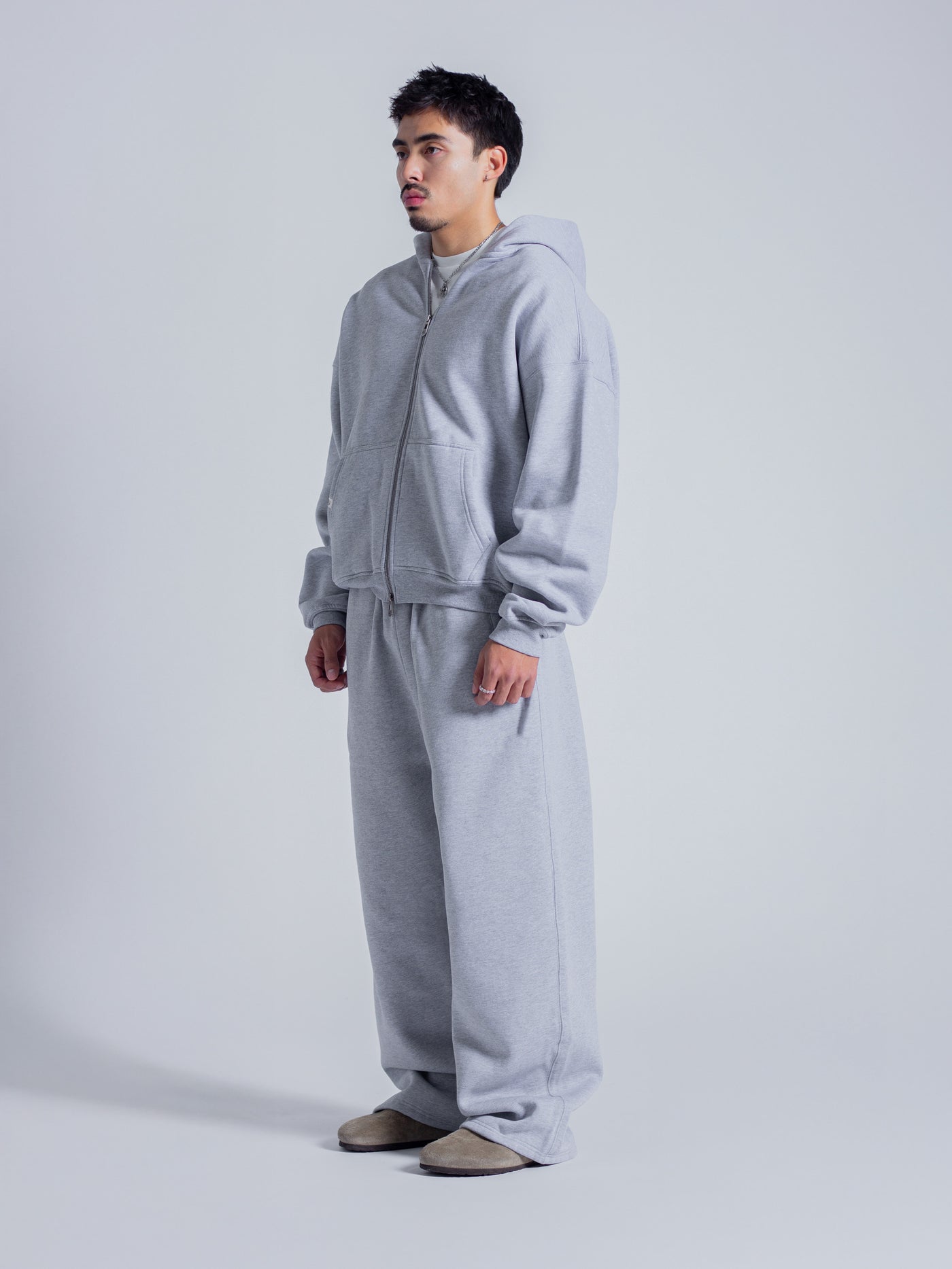 SIGNATURE BASIC DOUBLE ZIP - HEATHER GREY