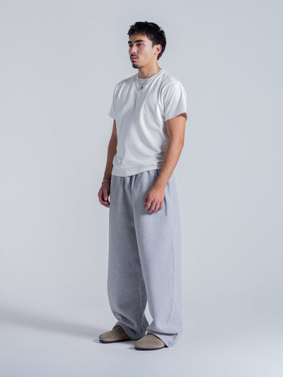 SIGNATURE BAGGY SWEATPANTS - HEATHER GREY