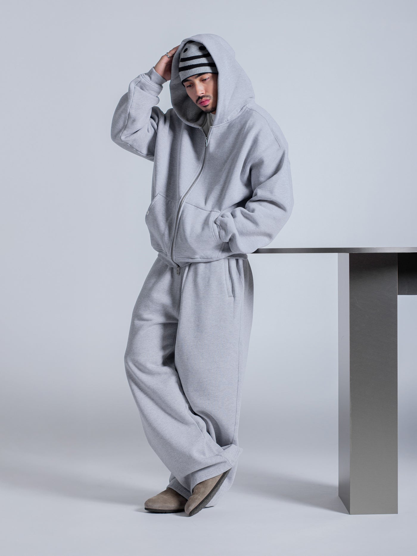 SIGNATURE BASIC DOUBLE ZIP - HEATHER GREY