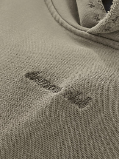 EMBROIDERED STARS HOODIE - FADED OLIVE