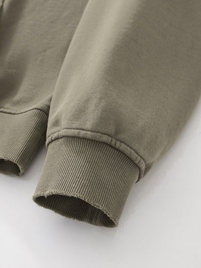 EMBROIDERED STARS HOODIE - FADED OLIVE