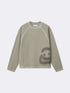 SMILEY WAFFLE LONG SLEEVE TEE - SAGE SMOKE