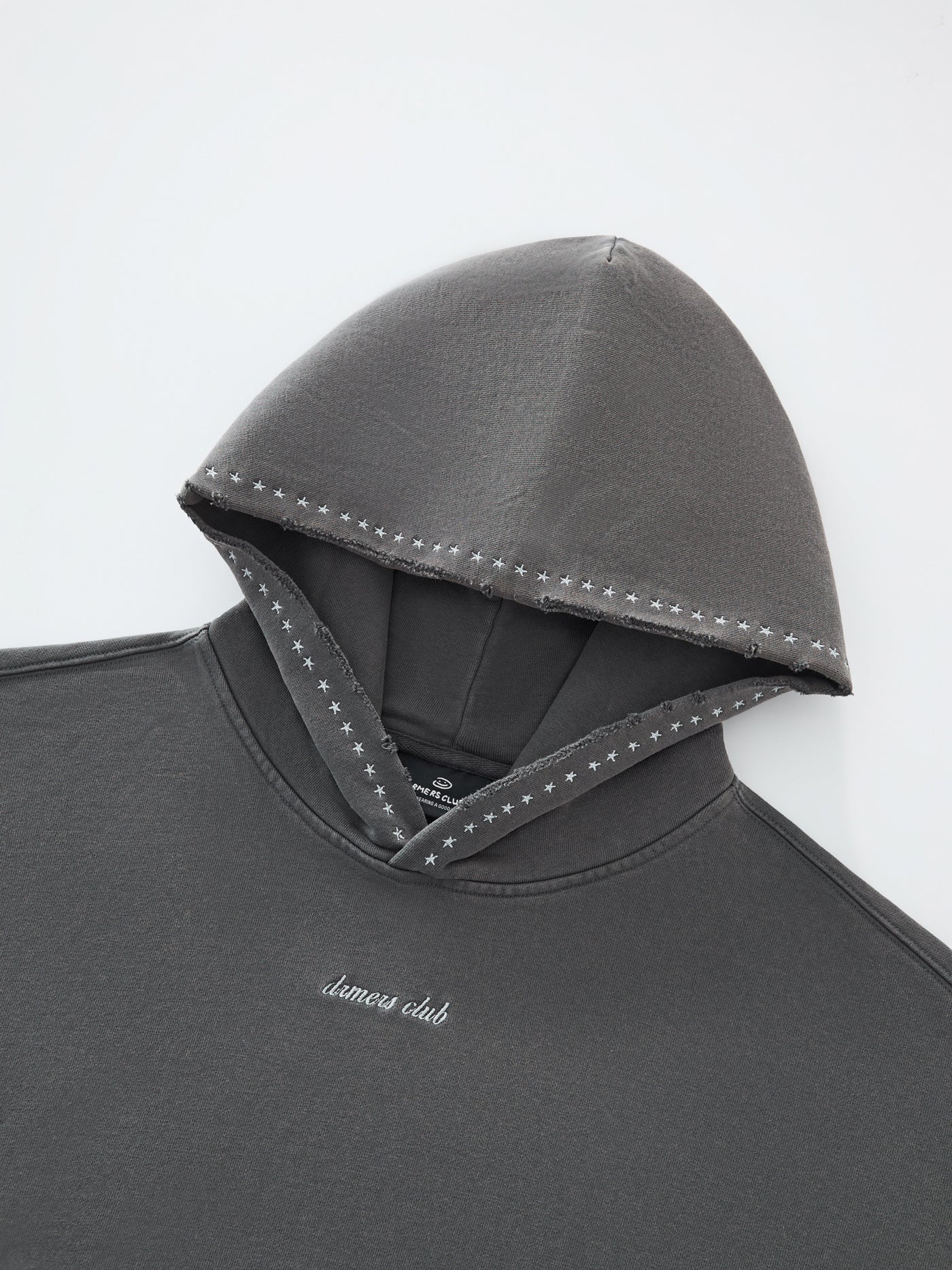EMBROIDERED STARS HOODIE - WARM GREY